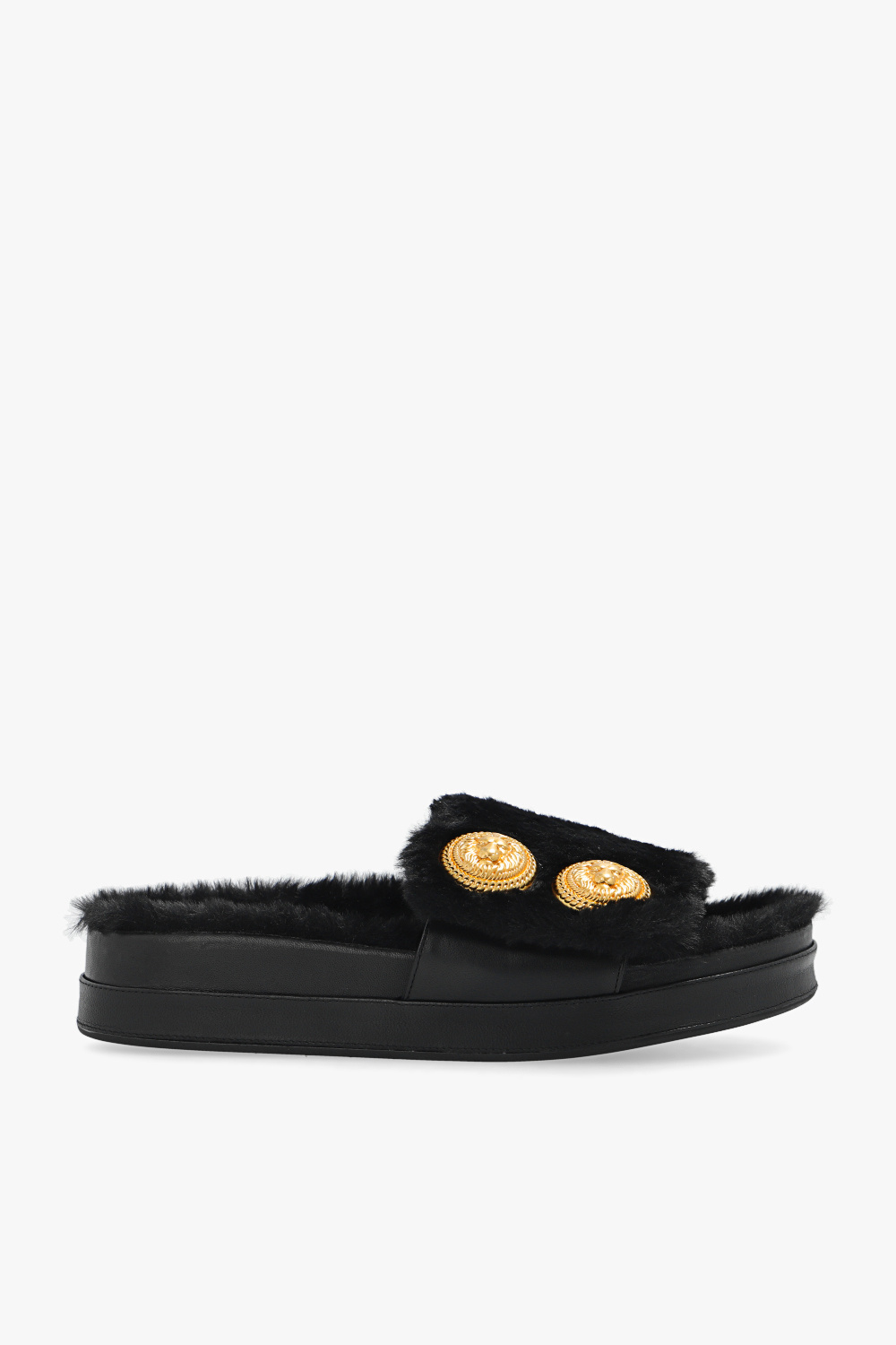 white balmain slides